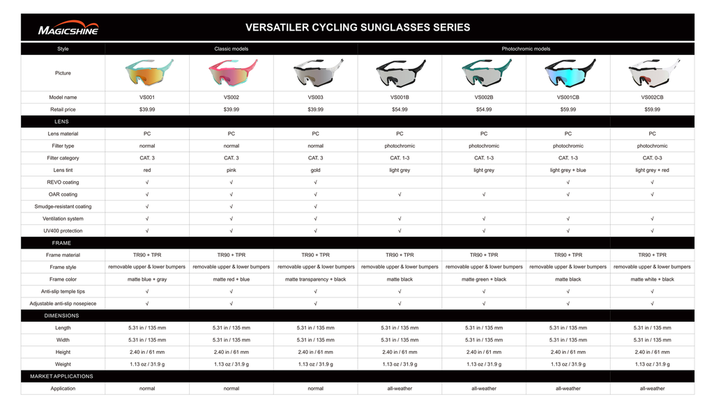 Glasses VERSATILER classic (3 models)