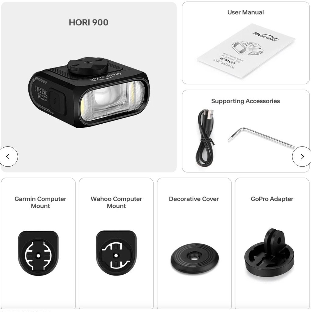 Hori 900 Dual Mounted Bike Light