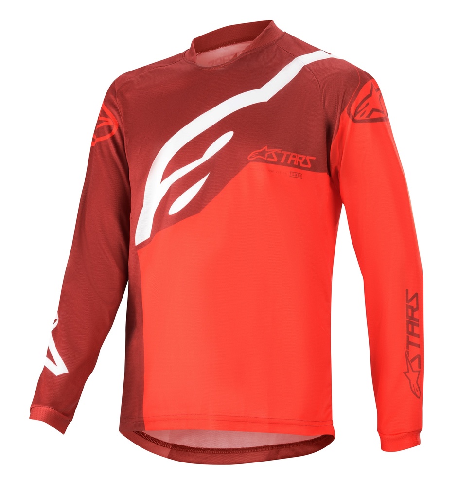 YOUTH RACER FACTORY LS JERSEY/ BURGUNDY BRIGHT RED WHITE