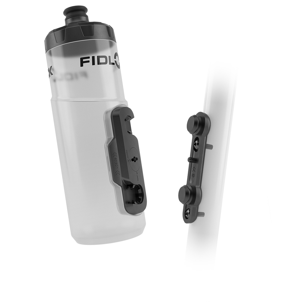 TWIST SET bottle 600 + bike base / transparent white