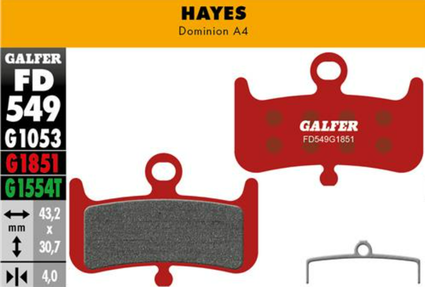 BIKE ADVANCED BRAKE PAD HAYES DOMINION A4