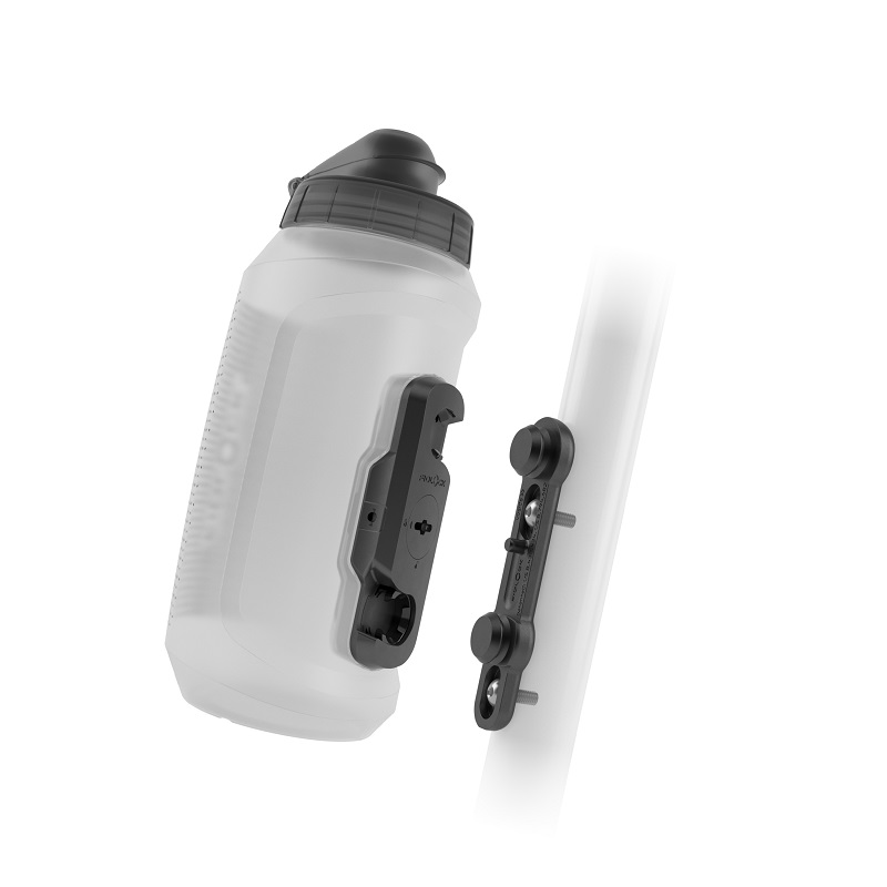 TWIST SET bottle 750 compact + bike base / transparent white