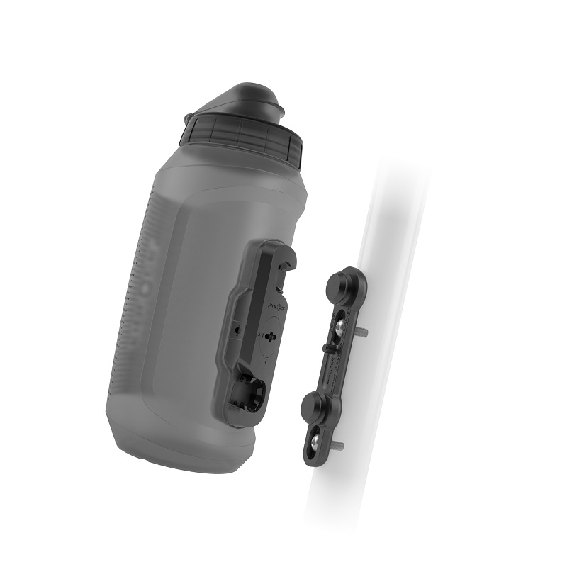 TWIST SET bottle 750 compact + bike base / transparent black