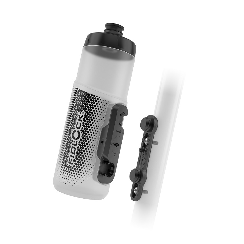 TWIST SET bottle 600 + bike base / transparent white fidlock