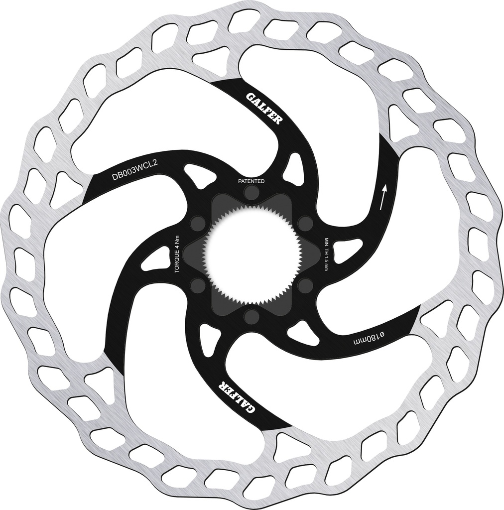 BIKE MTB DISC WAVE CENTER-LOCK SYSTEM Ø180x2.0mm