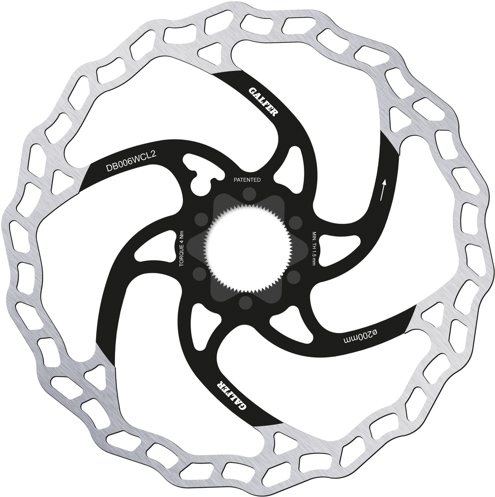 BIKE MTB DISC WAVE CENTER-LOCK SYSTEM Ø200x2.0mm