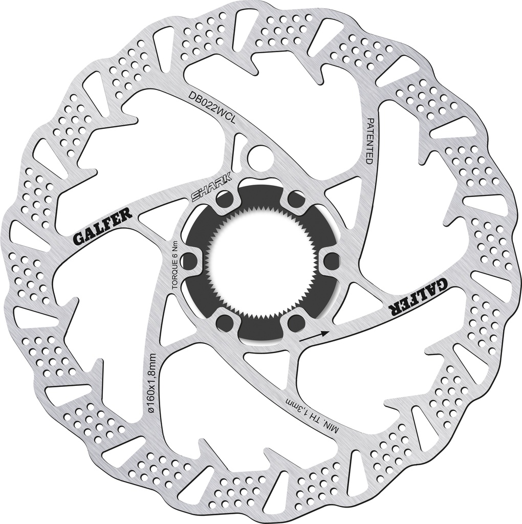BIKE DISC SHARK CENTER-LOCK SYSTEM Ø160x2.0mm