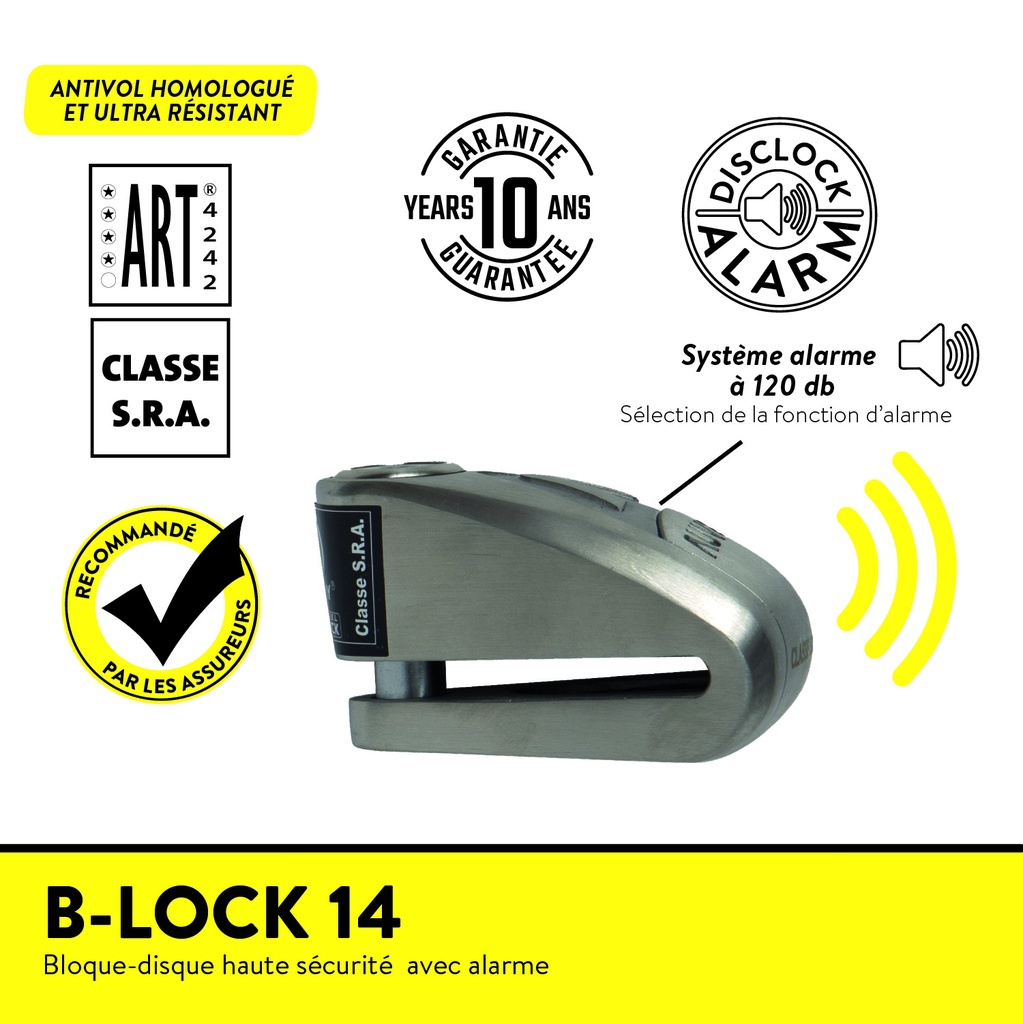 B-LOCK 14 INOX BLOQUE DISQUE ALARME