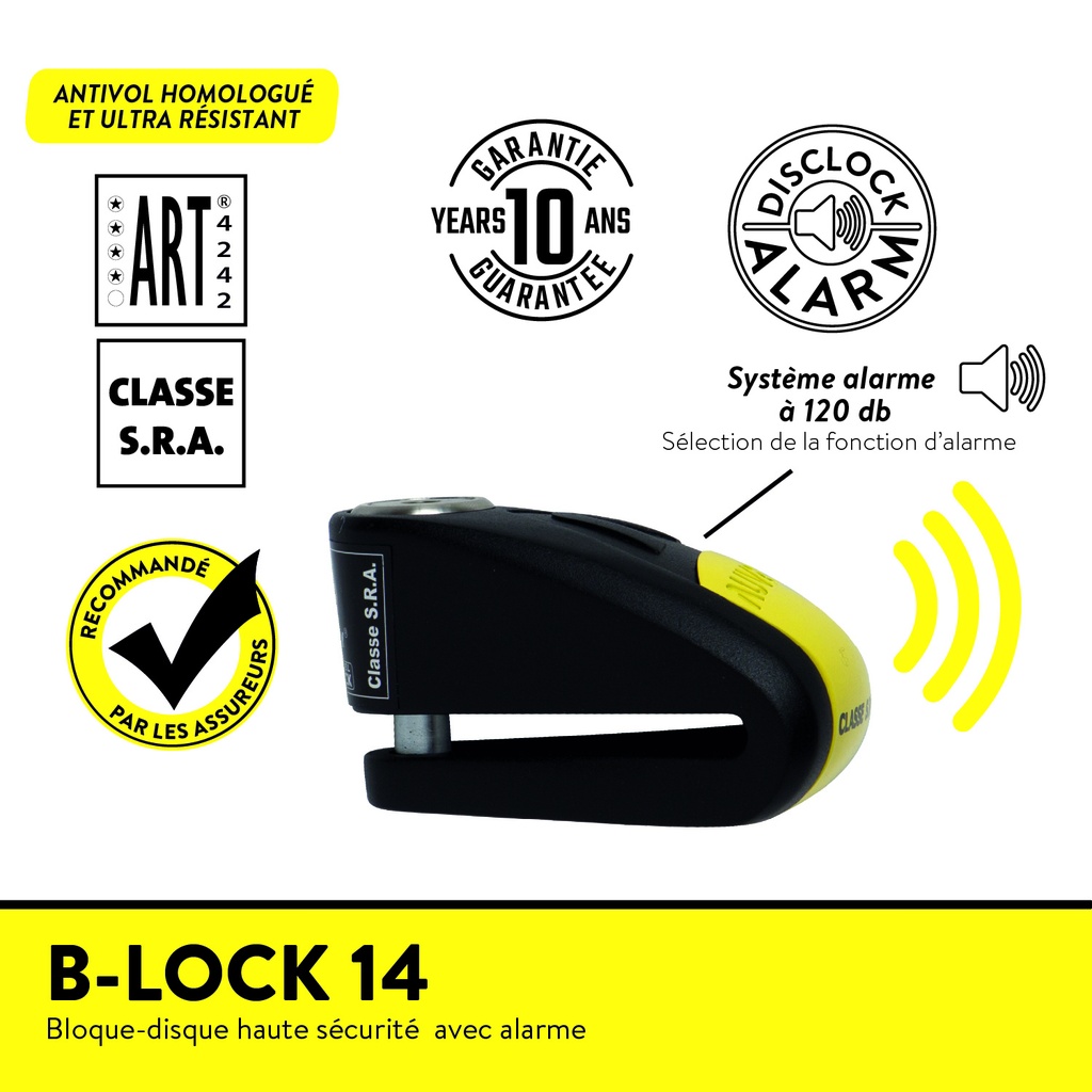 B-LOCK 14 NOIR BLOQUE DISQUE ALARME