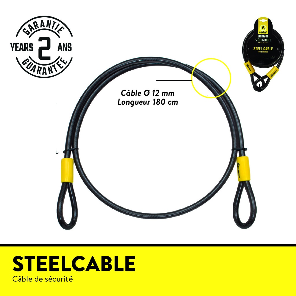 STEEL CABLE LONG. 180 Ø 12