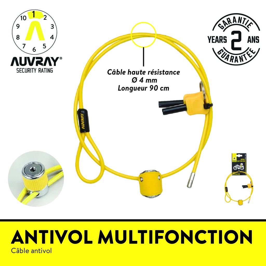 ANTIVOL MULTIFONCTION LONG. 90 Ø 4.5