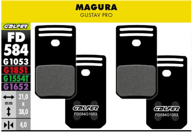 BIKE PERFORMANCE BRAKE PAD MAGURA GUSTAV PRO