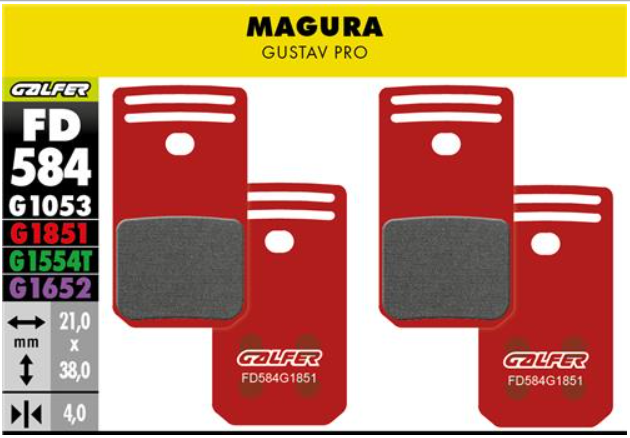 BIKE ADVANCED BRAKE PAD MAGURA GUSTAV PRO