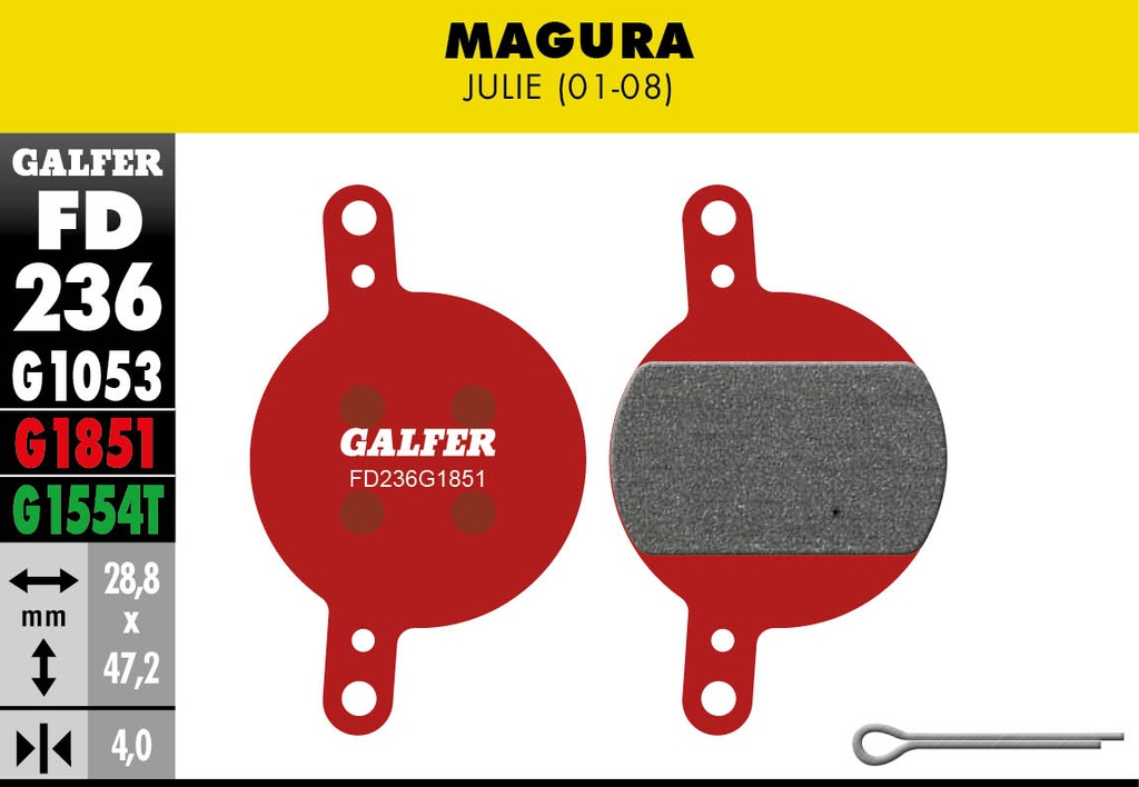 BIKE ADVANCED BRAKE PAD MAGURA JULIE (01-08)