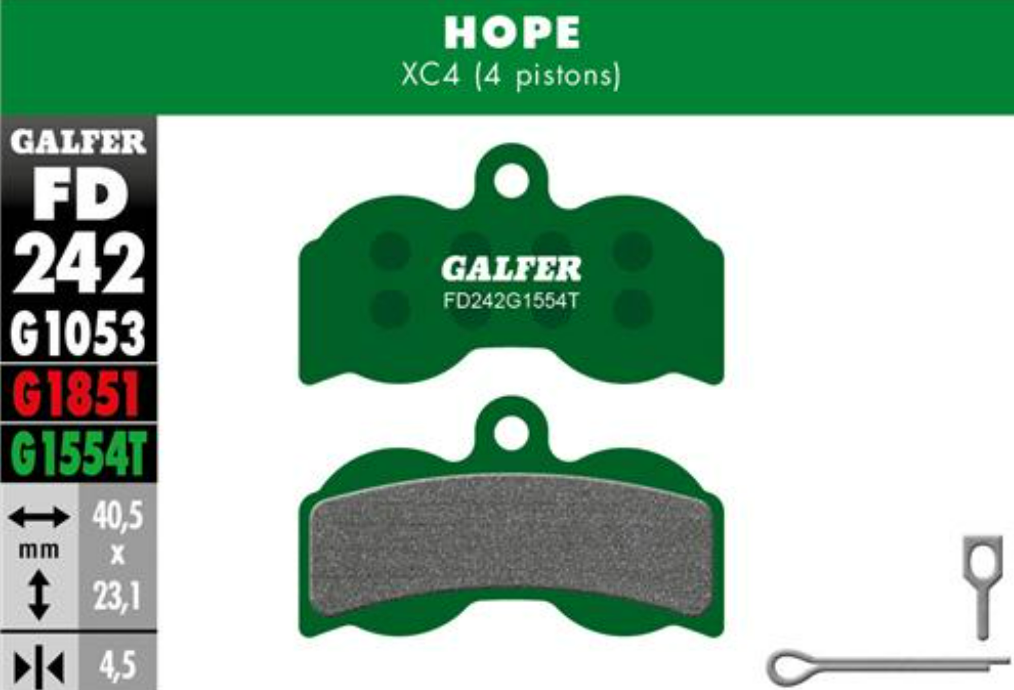BIKE PRO BRAKE PAD HOPE XC4