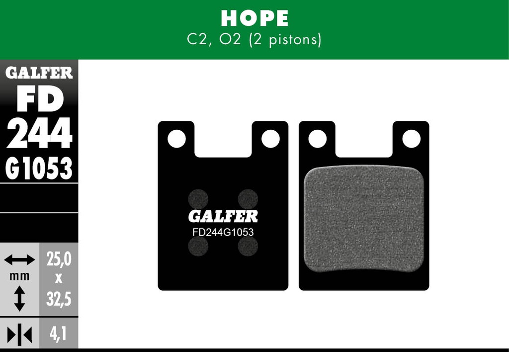 BIKE STANDARD BRAKE PAD HOPE C2 - O2