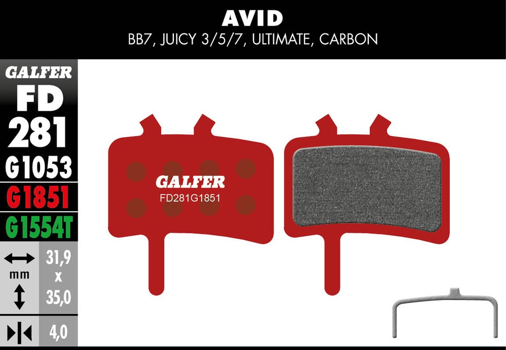 BIKE ADVANCED BRAKE PAD AVID JUICY - CARBON - ULTI