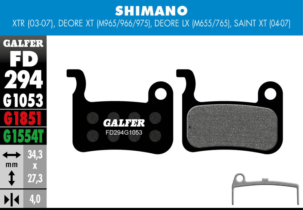 BIKE STANDARD BRAKE PAD SHIMANO DEORE XT - LX