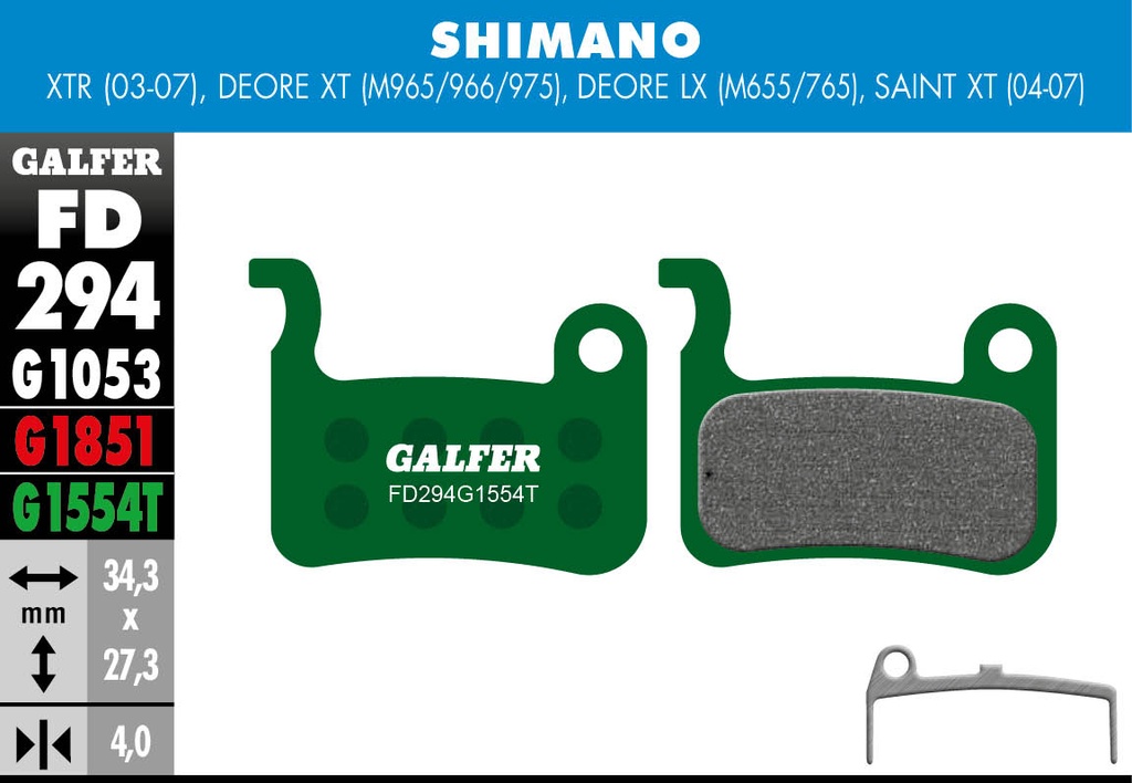 BIKE PRO BRAKE PAD SHIMANO DEORE XT - LX