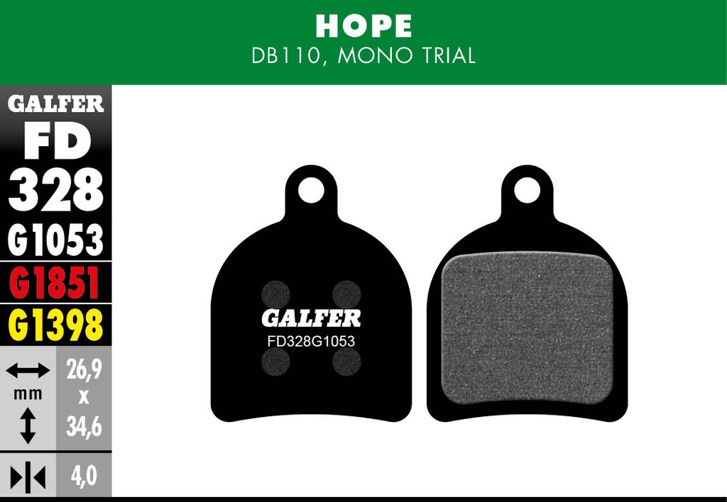 BIKE STANDARD BRAKE PAD HOPE MONO TRIAL