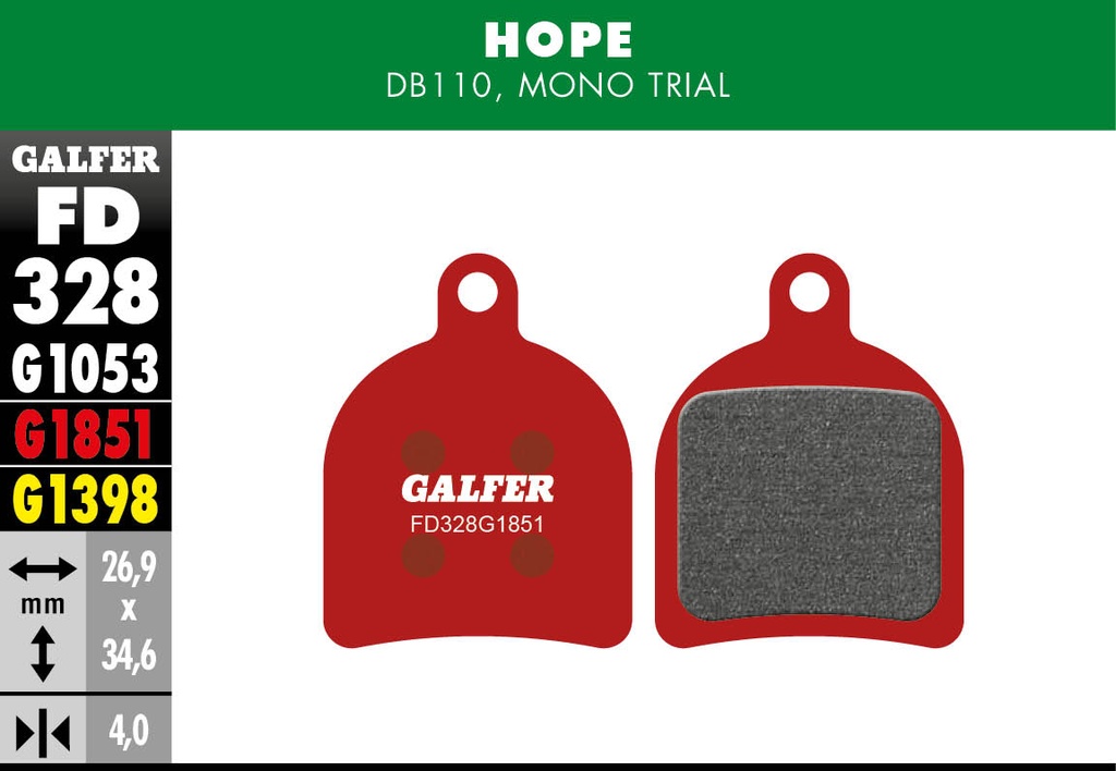 BIKE ADVANCED BRAKE PAD HOPE MONO TRIAL