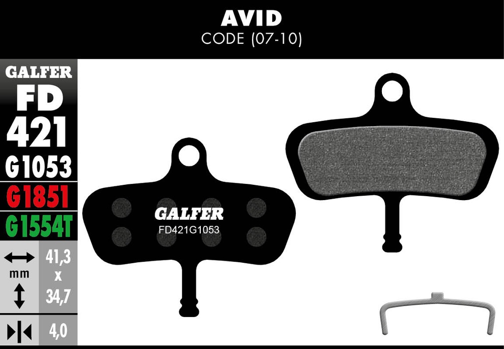 BIKE STANDARD BRAKE PAD AVID CODE (07-10)