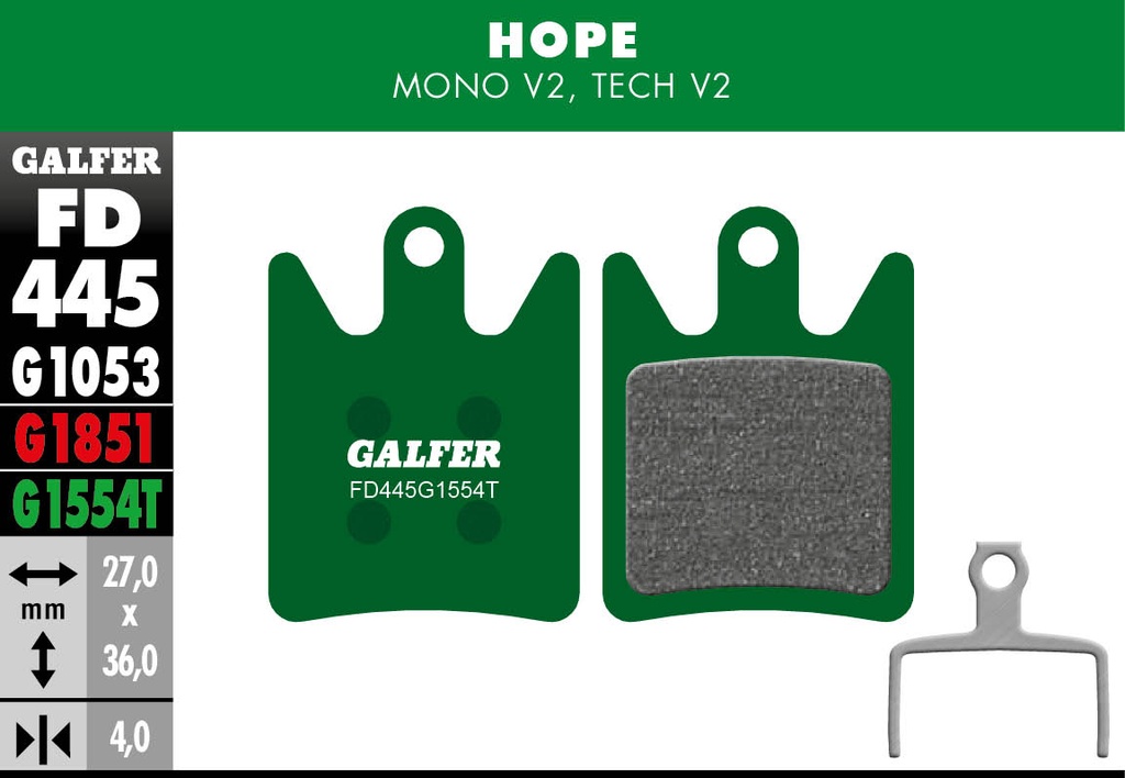 BIKE PRO BRAKE PAD HOPE MONO V2 - TECH V2