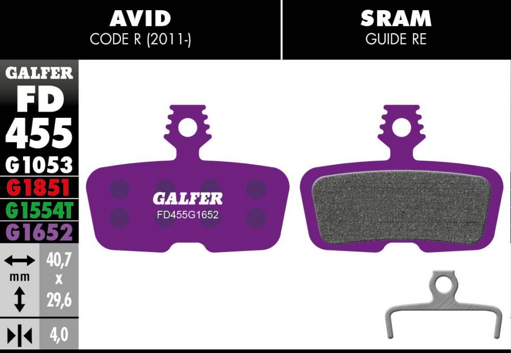 E-BIKE BRAKE PAD AVID CODE R (11-)