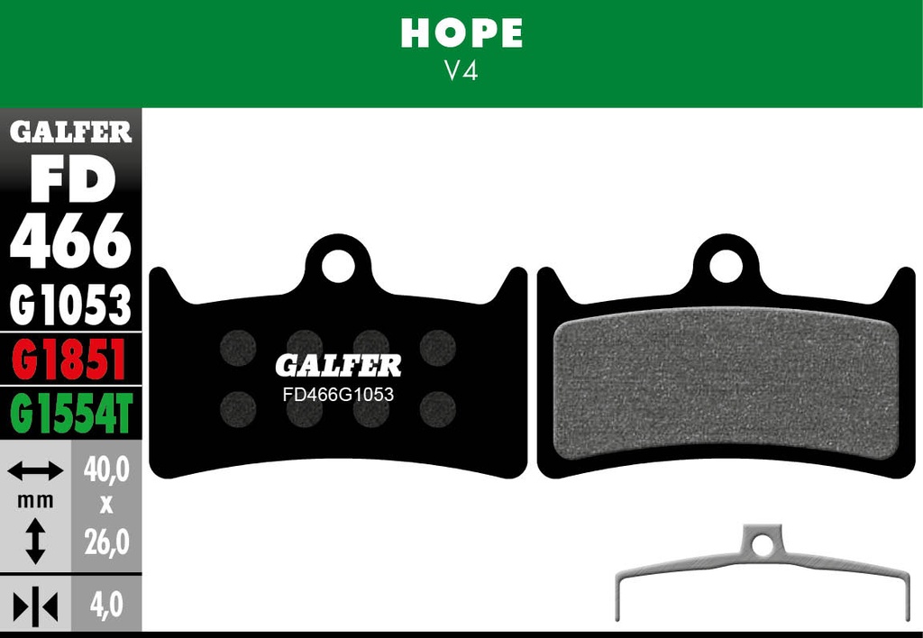 BIKE STANDARD BRAKE PAD HOPE V4