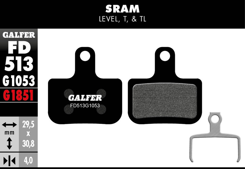 BIKE STANDARD BRAKE PAD SRAM LEVEL, T, TL