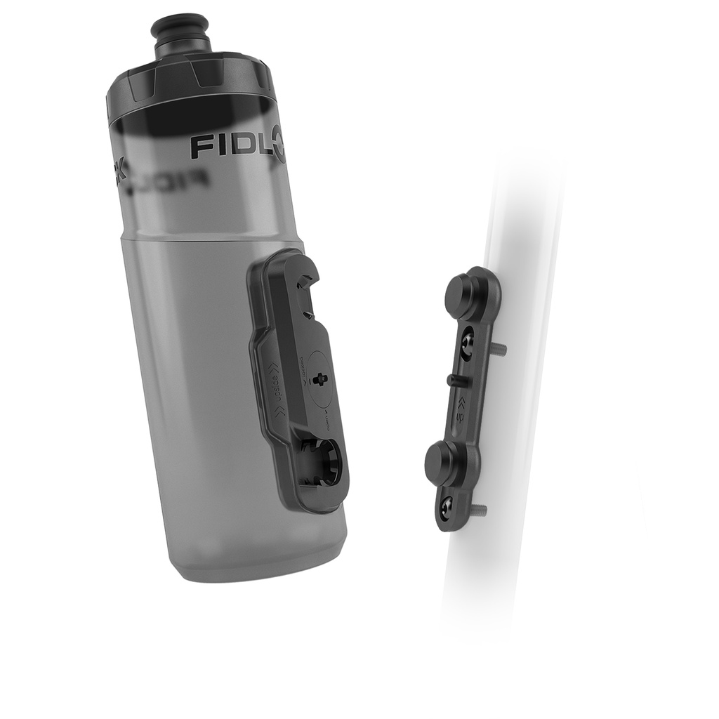 TWIST SET bottle 600 + bike base / transp black