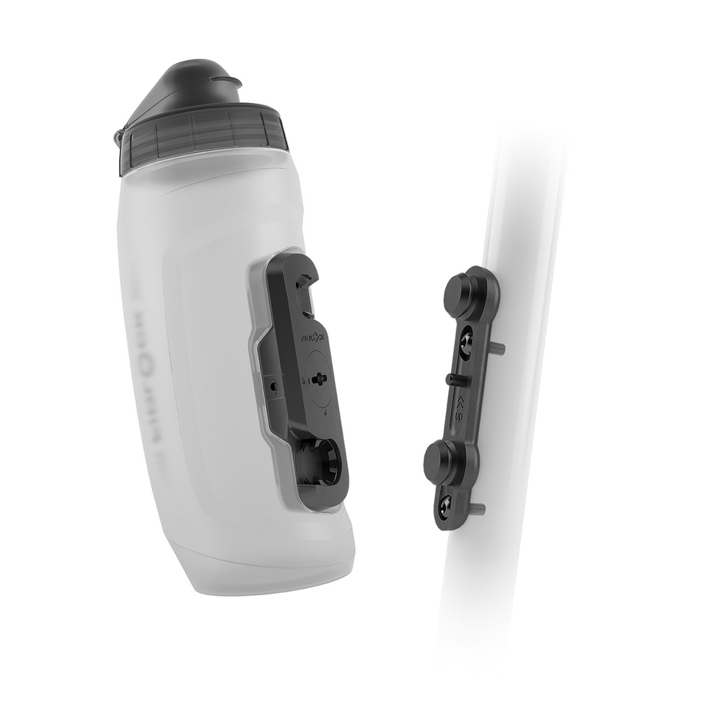 TWIST SET bottle 590 + bike base / transparent white