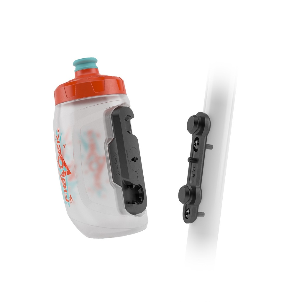 TWIST SET bottle 450 kids + bike base / transparent white