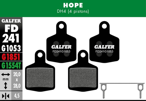 [FD241G1053] BIKE STANDARD BRAKE PAD HOPE DH4