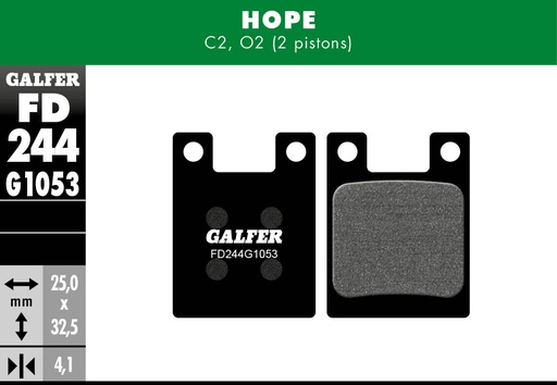 [FD244G1053] BIKE STANDARD BRAKE PAD HOPE C2 - O2