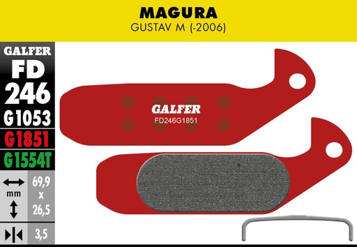 [FD246G1851] BIKE ADVANCED BRAKE PAD MAGURA GUSTAV