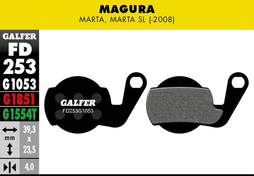 [FD253G1053] BIKE STANDARD BRAKE PAD MAGURA MARTA