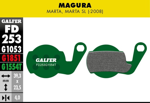 [FD253G1554T] BIKE PRO BRAKE PAD MAGURA MARTA