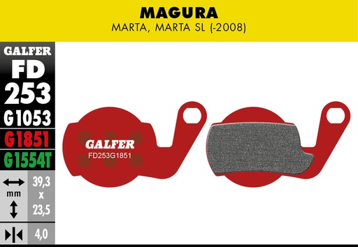 [FD253G1851] BIKE ADVANCED BRAKE PAD MAGURA MARTA