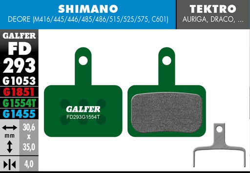 [FD293G1554T] BIKE PRO BRAKE PAD SHIMANO DEORE