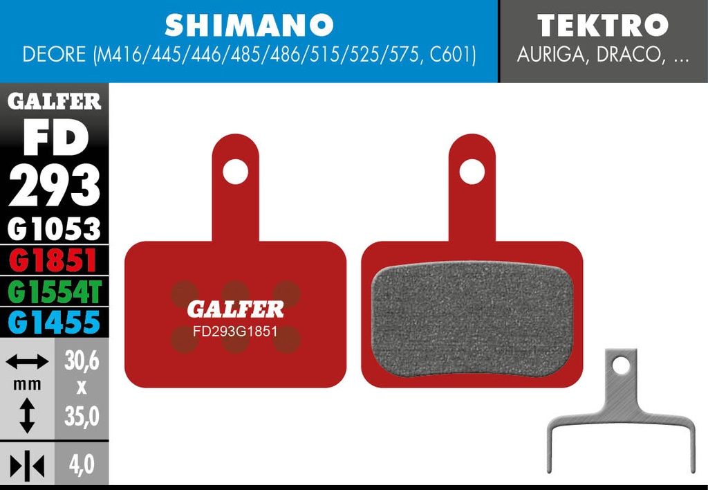 [FD293G1851] BIKE ADVANCED BRAKE PAD SHIMANO DEORE
