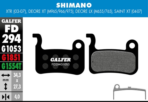 [FD294G1053] BIKE STANDARD BRAKE PAD SHIMANO DEORE XT - LX