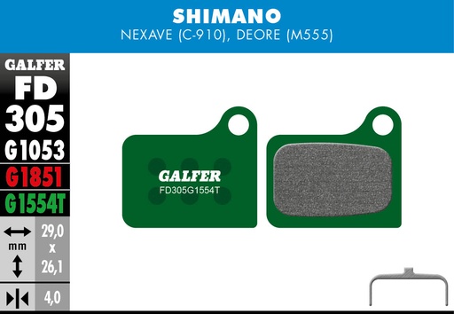 [FD305G1554T] BIKE PRO BRAKE PAD SHIMANO NEXAVE