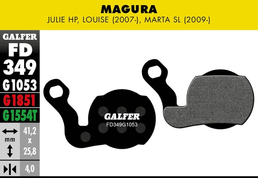 [FD349G1053] BIKE STANDARD BRAKE PAD MAGURA JULIE HP - LOUISE