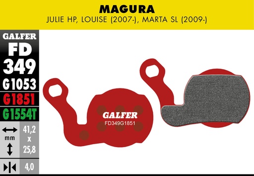 [FD349G1851] BIKE ADVANCED BRAKE PAD MAGURA JULIE HP - LOUISE