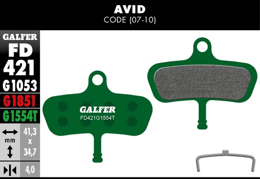 [FD421G1554T] BIKE PRO BRAKE PAD AVID CODE (07-10)