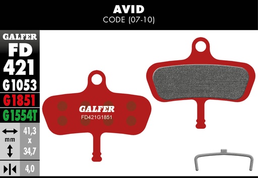 [FD421G1851] BIKE ADVANCED BRAKE PAD AVID CODE (07-10)