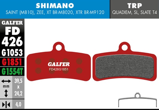 [FD426G1851] BIKE ADVANCED BRAKE PAD SHIMANO SAINT - ZEE -TRP