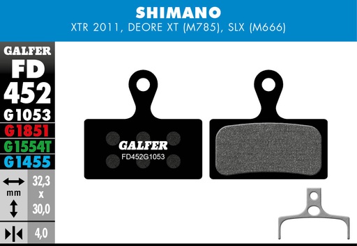 [FD452G1053] BIKE STANDARD BRAKE PAD SHIMANO XTR - SLX