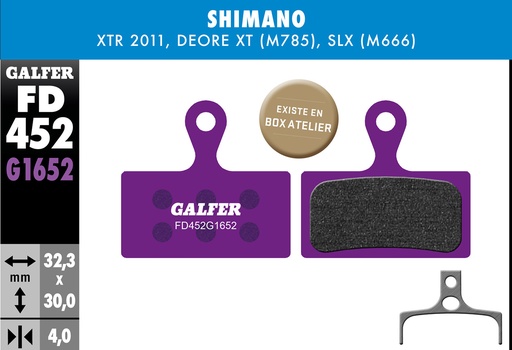 [FD452G1652] E-BIKE BRAKE PAD SHIMANO XTR - SLX